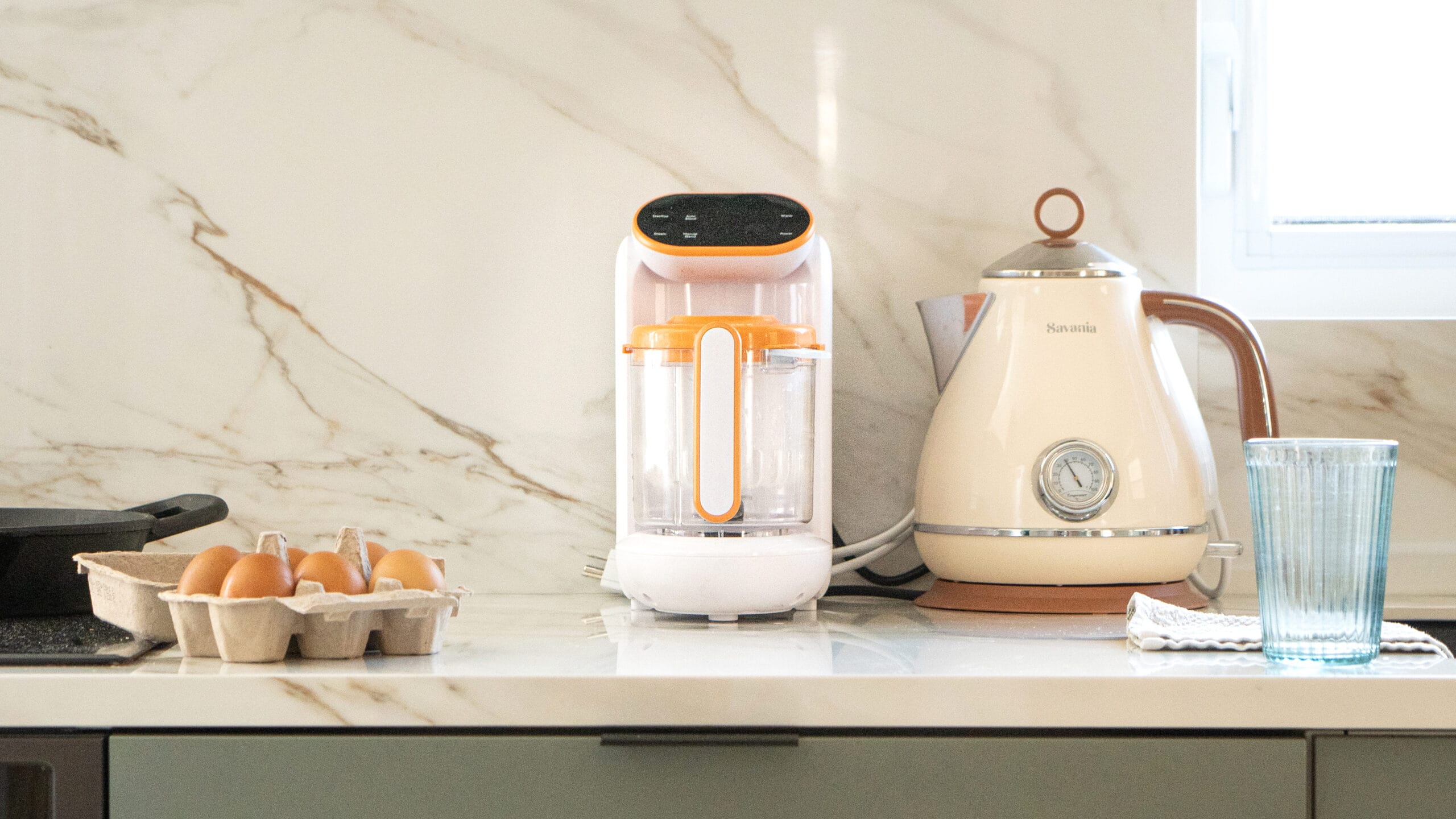 Quook baby food processor on counter